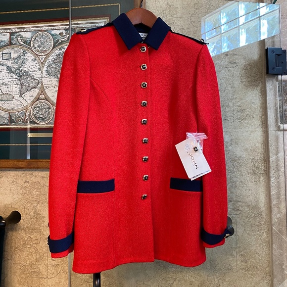 St John's By Marie Gray Red/Navy Jacket NWT - Picture 1 of 6